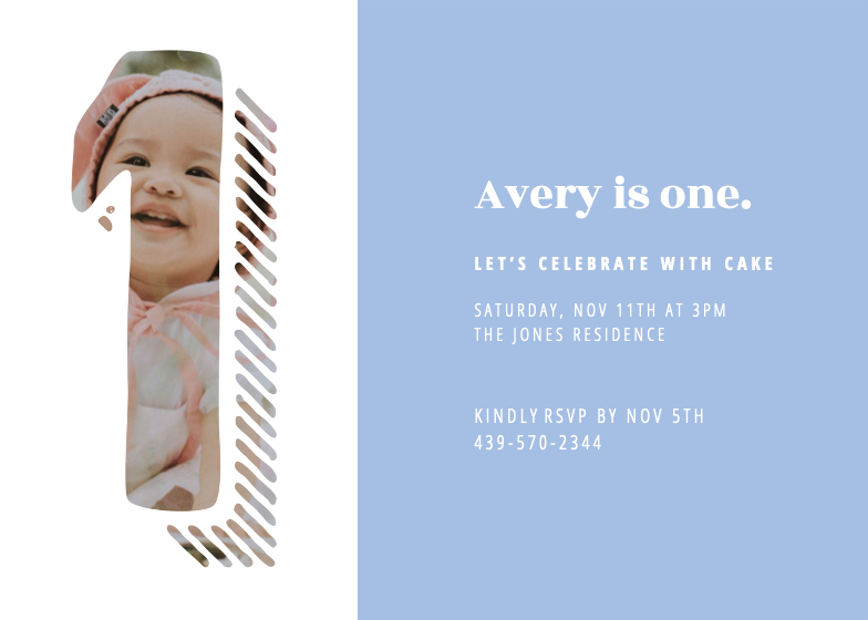 Big One - 1st Birthday Invitation Template (Free) | Greetings Island