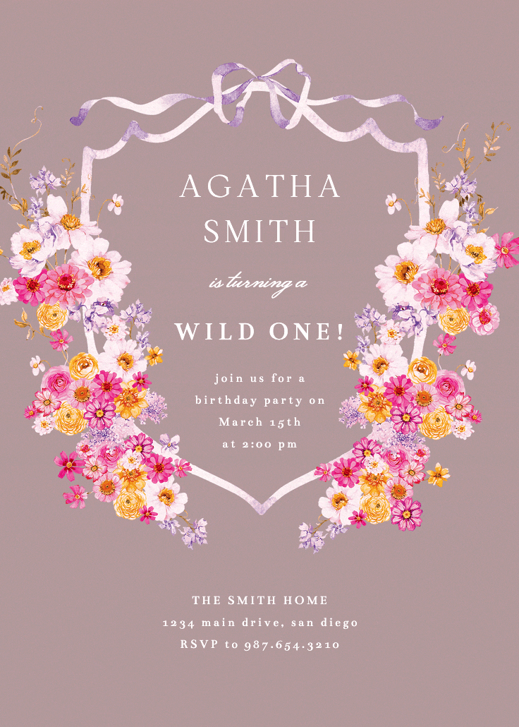 Blooms around crest - invitation