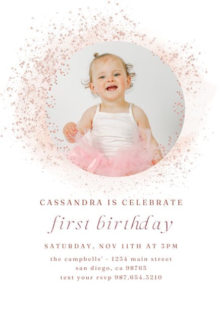 Blush gold spots - birthday invitation