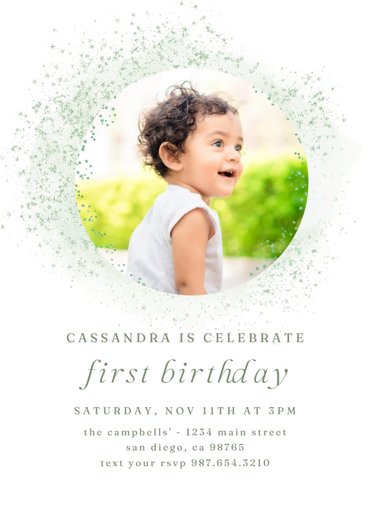 Blush Gold Spots - Birthday Invitation Template 