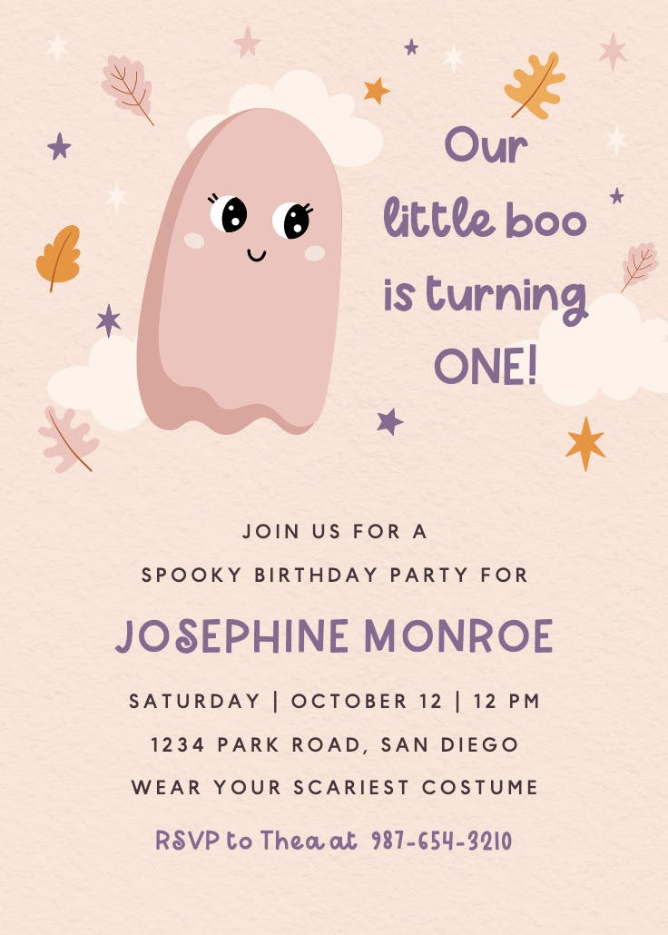 Boo-tiful baby - birthday invitation