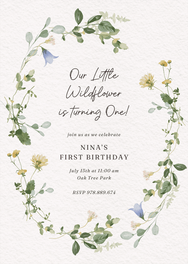 Border of blooms - invitation