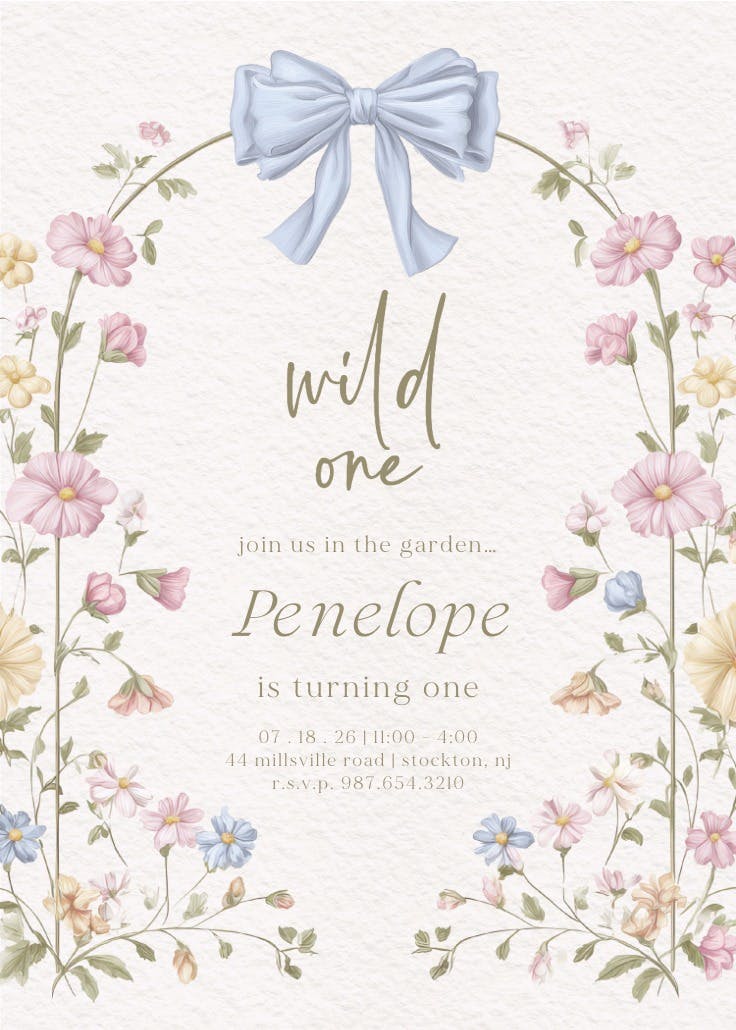 Bows & buds - invitation