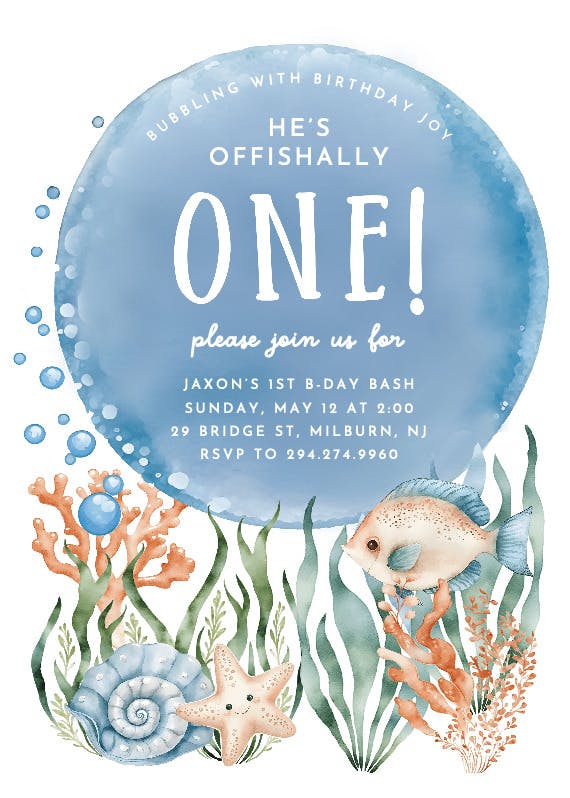 Bubbles of joy - birthday invitation