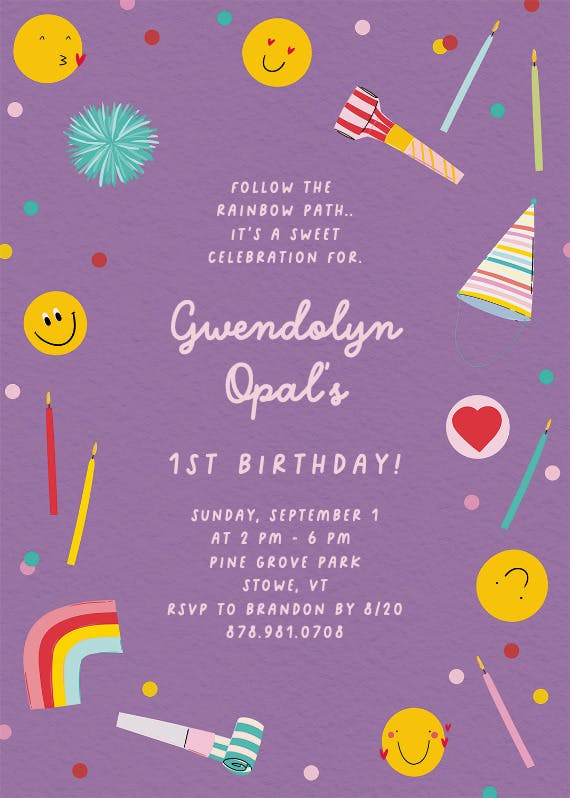 Candyland -  invitación de cumpleaños