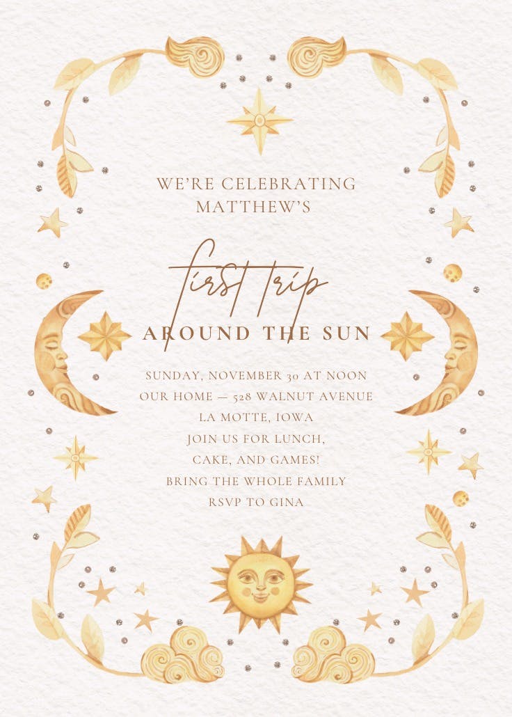 Celestial trip - invitación de cumpleaños