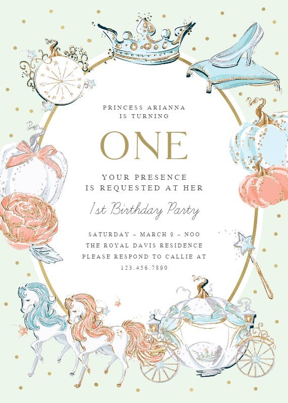Cinderella story - birthday invitation