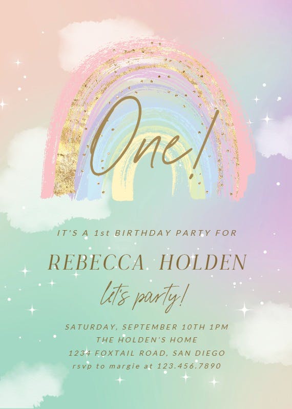 Colorful sky - party invitation