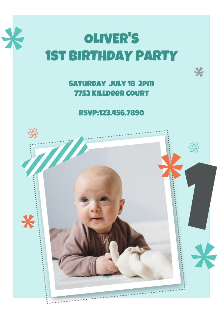 Confetti cascade - birthday invitation