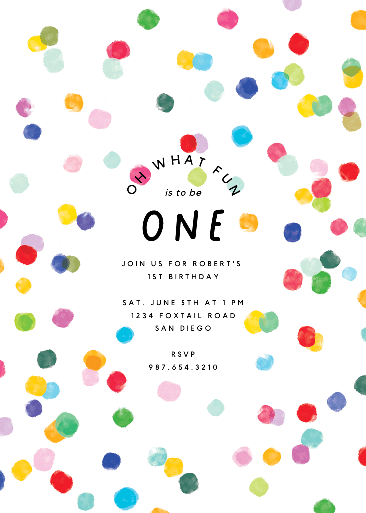 Confetti party - birthday invitation