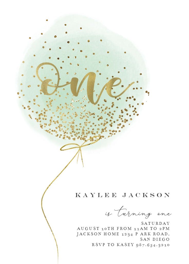 Cotton candy balloon - birthday invitation