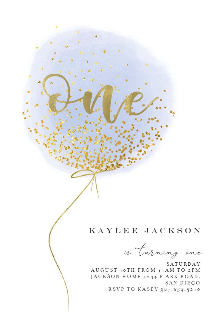 Cotton candy balloon - birthday invitation