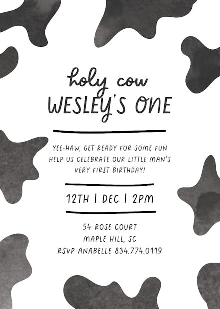 Cowpoke frame - birthday invitation