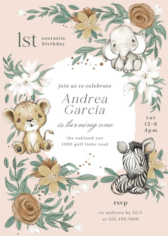 Cozy critters - printable party invitation
