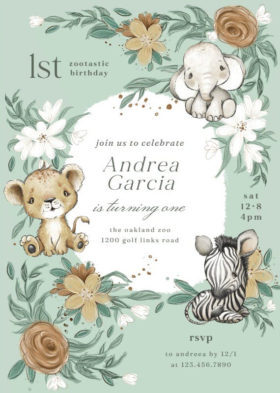 Cozy critters - printable party invitation