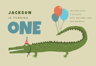 crocodile free birthday invitation template greetings island