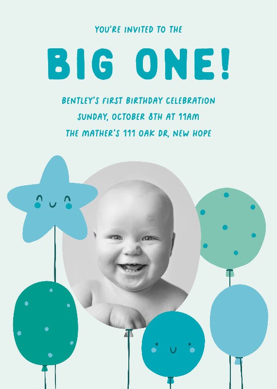 Cute balloon -  invitación de cumpleaños