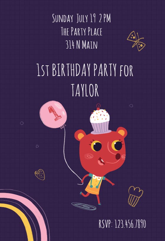 Cute critter - birthday invitation