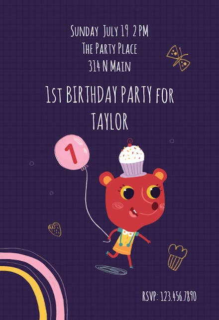 Cute Critter - Birthday Invitation