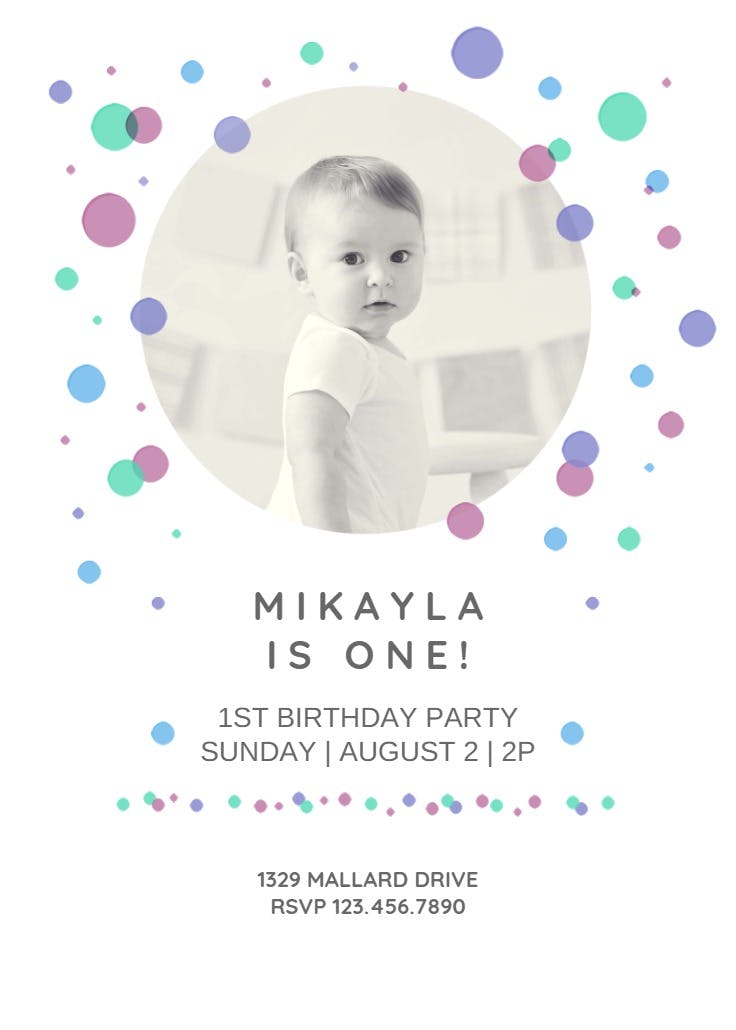 Dancing dots - birthday invitation