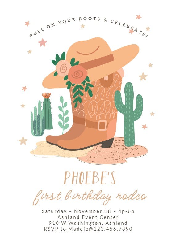 Desert fashion - invitación de cumpleaños
