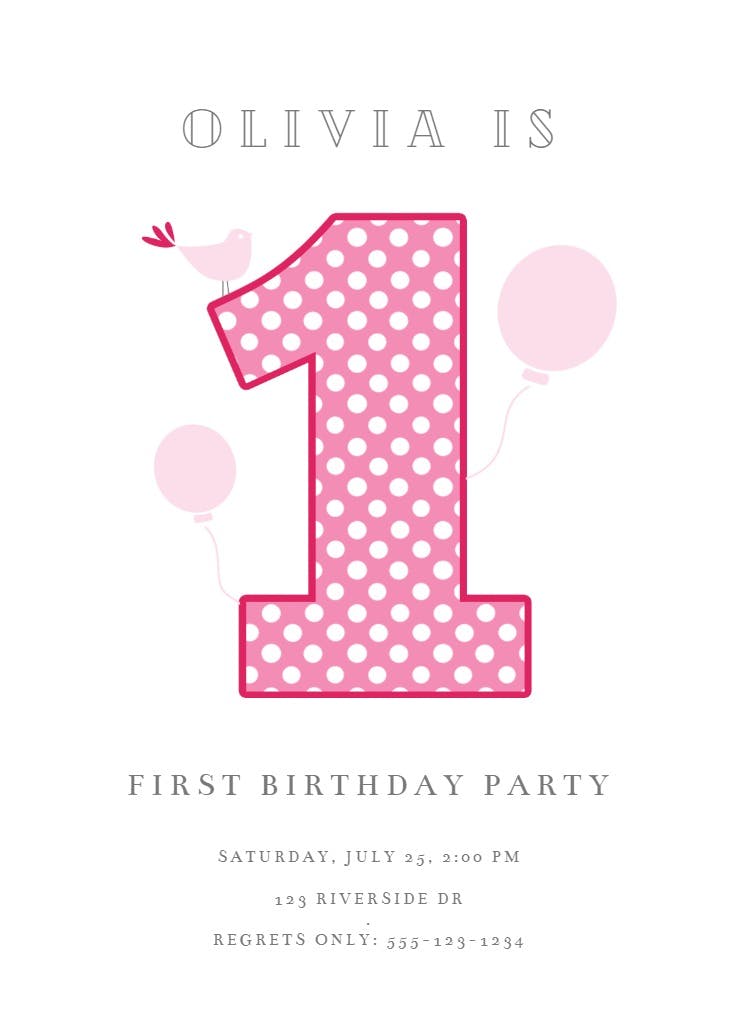 Dotted 1 - birthday invitation