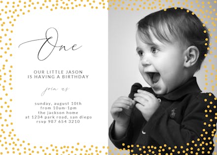 Dotted Border - Birthday Invitation