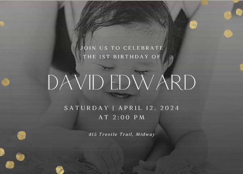 Dotted photo - birthday invitation