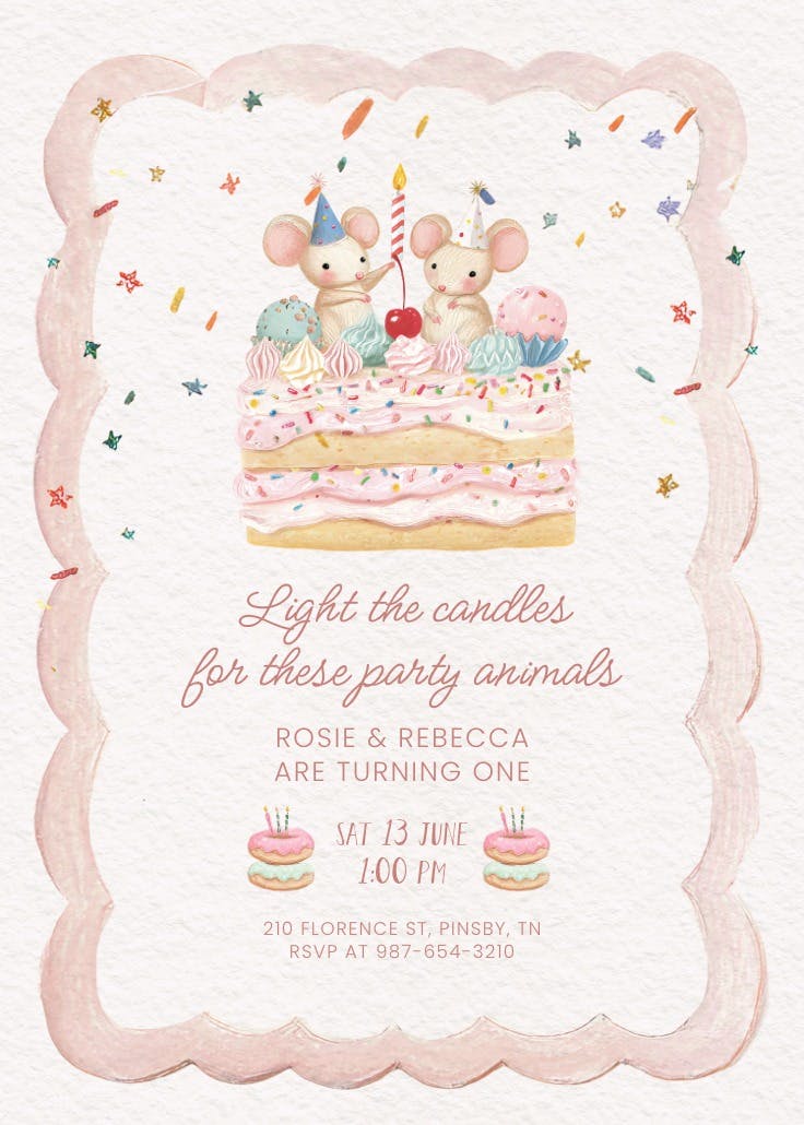 Double the giggles - invitación de cumpleaños