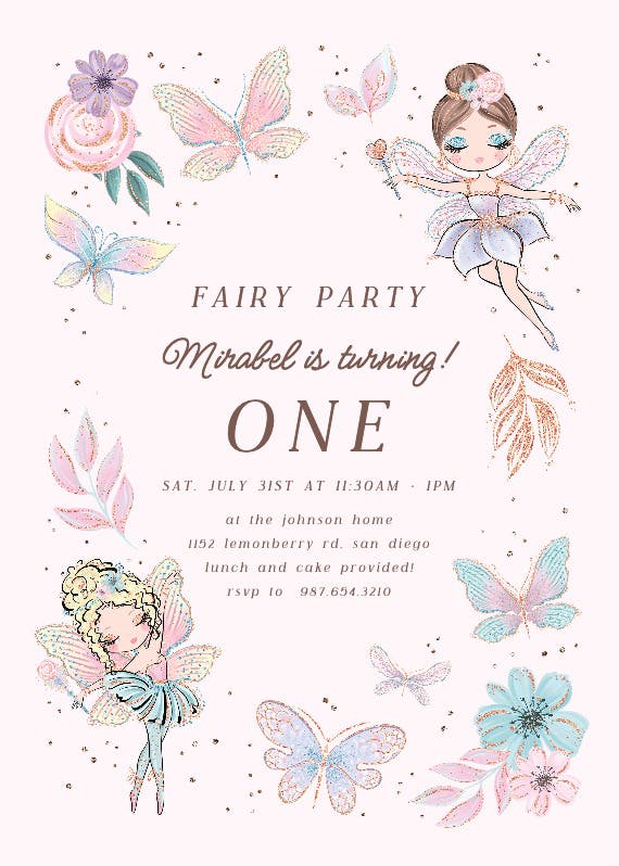 Fairy bash -  invitación de cumpleaños