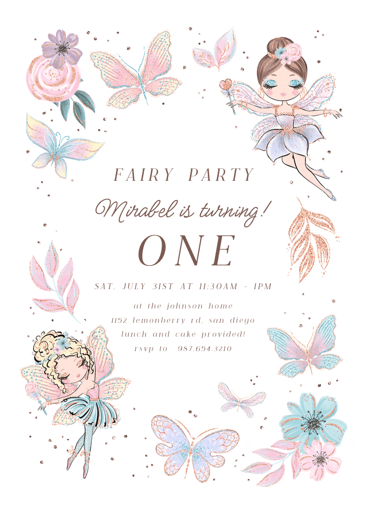 Fairy bash - invitación de cumpleaños
