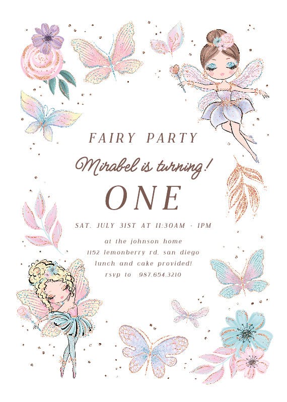 Fairy bash -  invitación de fiesta