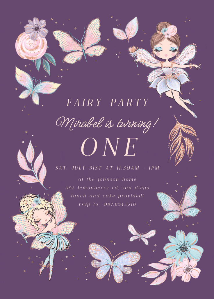 Fairy bash - invitación de cumpleaños