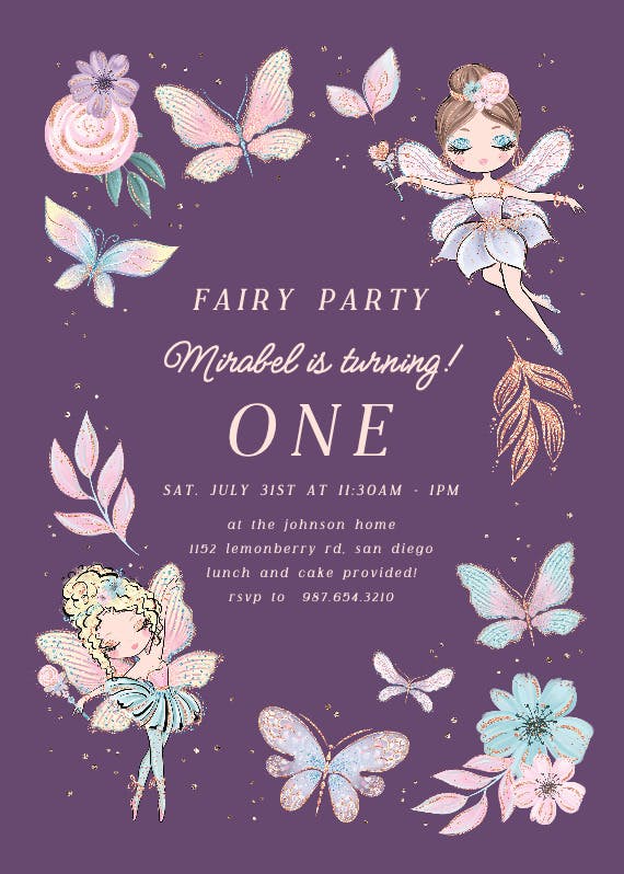 Fairy bash - printable party invitation