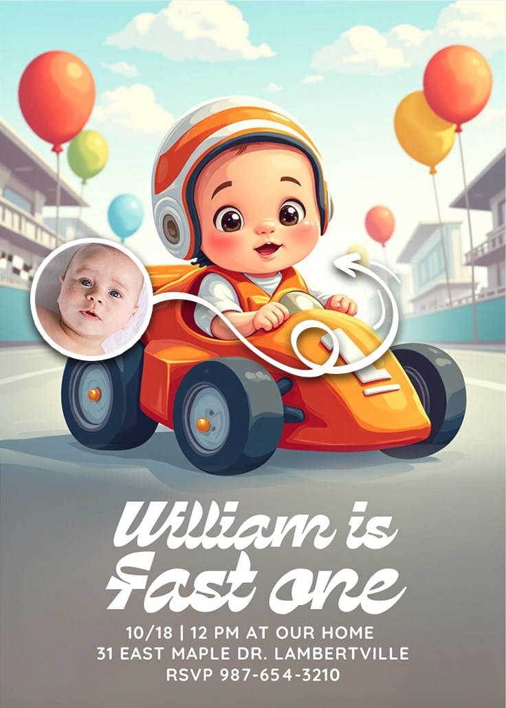 Fast one - birthday invitation