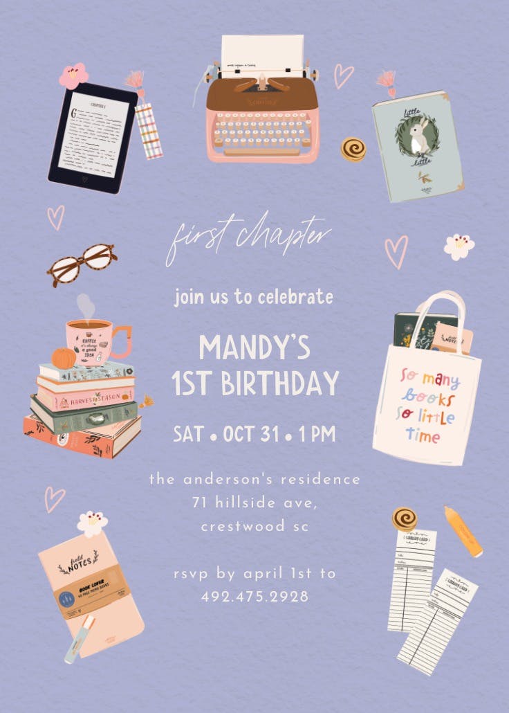 First chapter - invitación de cumpleaños