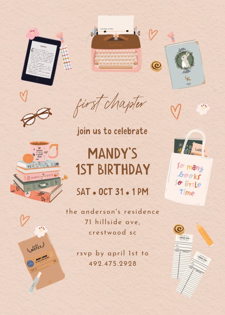 First chapter - invitación de cumpleaños