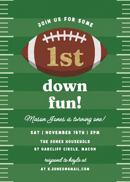 First down fun - birthday invitation