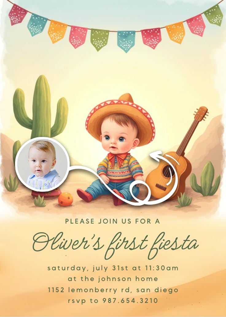 First fiesta - birthday invitation