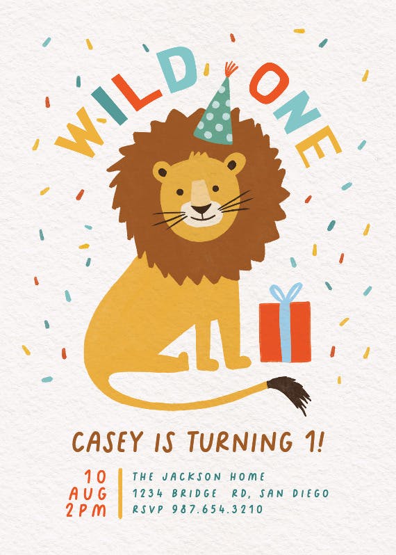 First roar - birthday invitation
