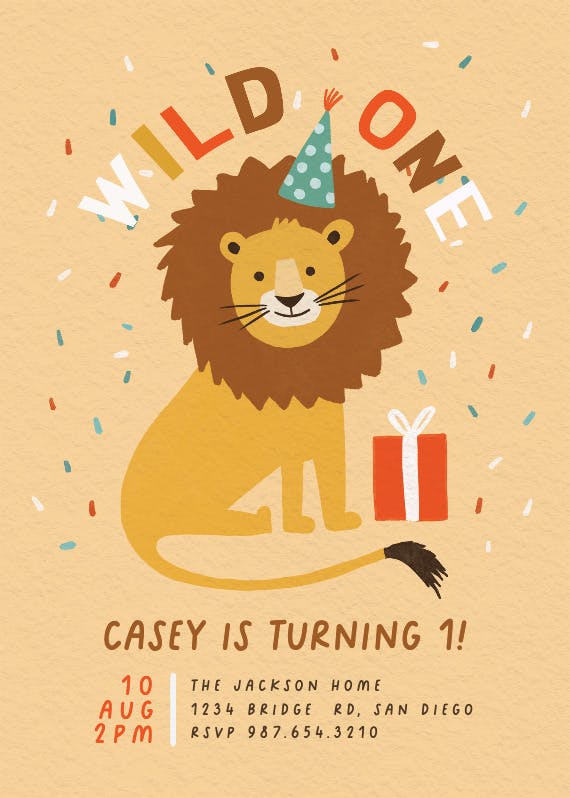 First roar - birthday invitation