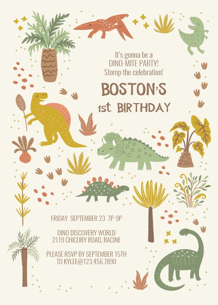 First roarsome party - birthday invitation