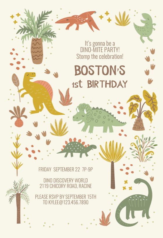 First roarsome party - birthday invitation