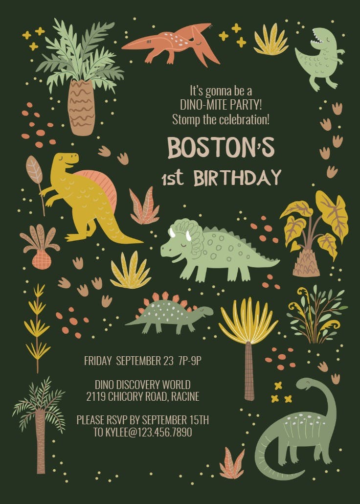 First roarsome party - birthday invitation