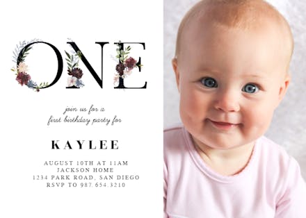 Floral Letters - Birthday Invitation