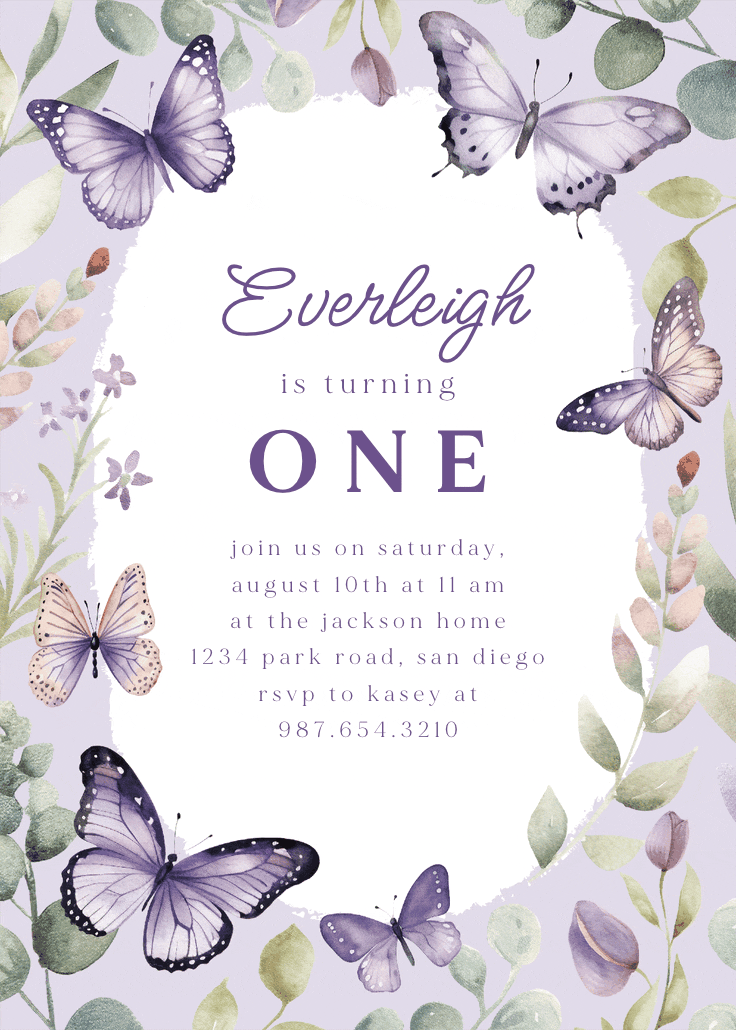 Flutter by - birthday invitation