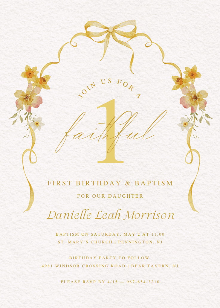 Frame of faith - birthday invitation