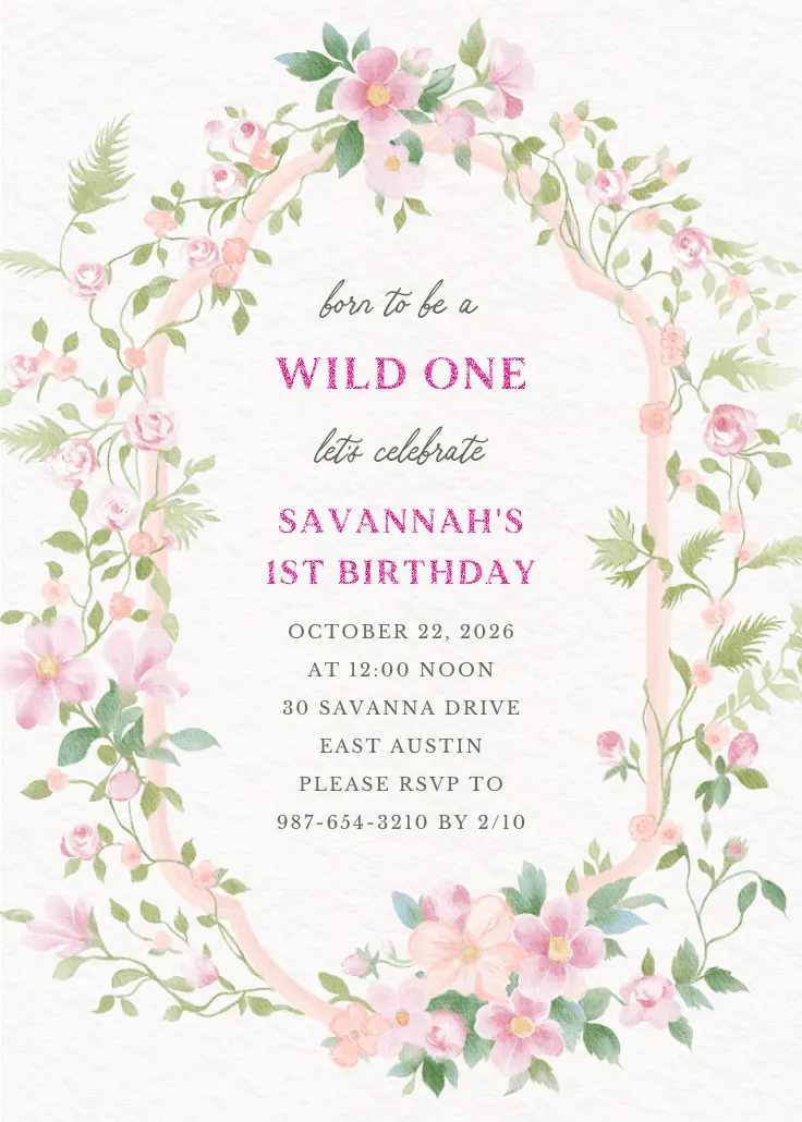 Framed in love - birthday invitation