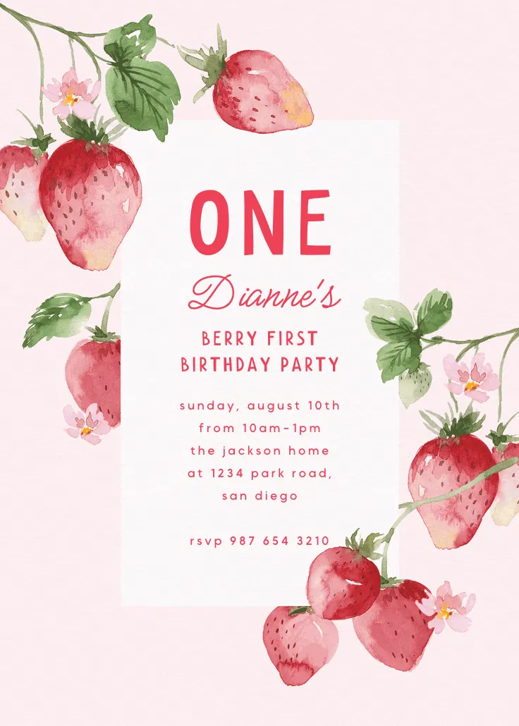Fresh from the vine - birthday invitation