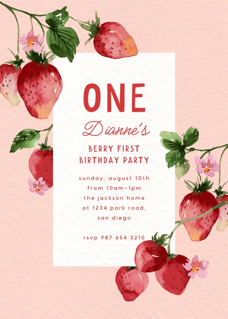 Fresh from the vine - invitación de cumpleaños